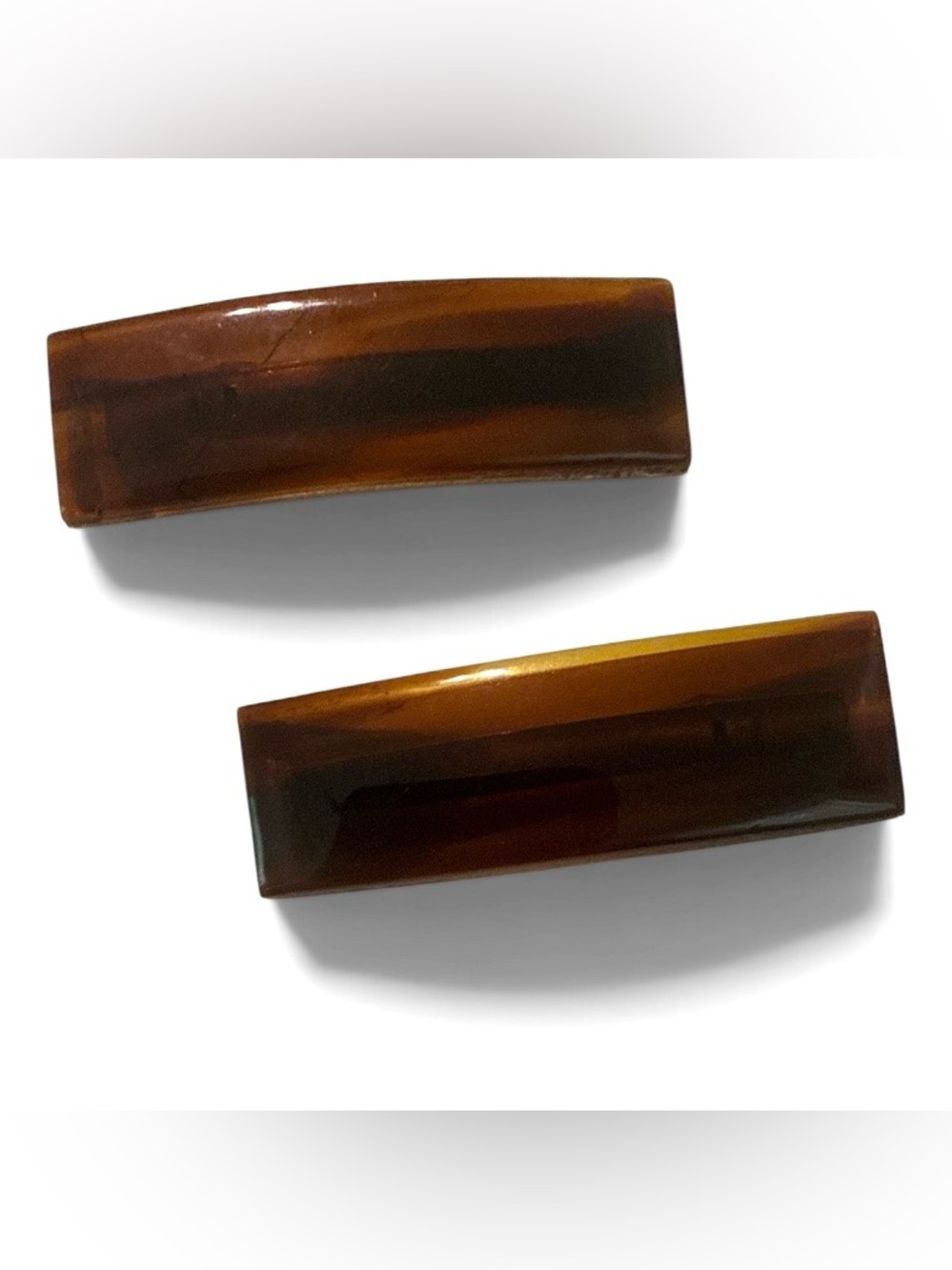 1970’s French Barrettes in Tortoiseshell, Rectangular Shape, 1.75” ,Deadstock